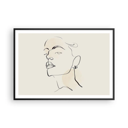 Pôster com moldura preta - Olhar orgulhoso - 100x70 cm