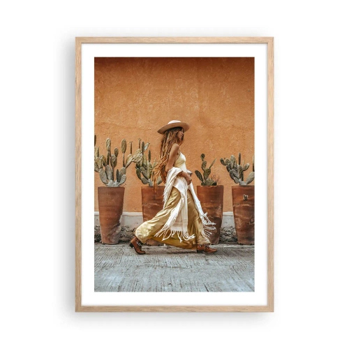 Pôster com moldura de carvalho claro - Estilo hippie - 50x70 cm
