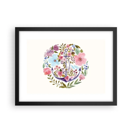 Pôster com moldura preta - O bom sonho de um marinheiro - 40x30 cm