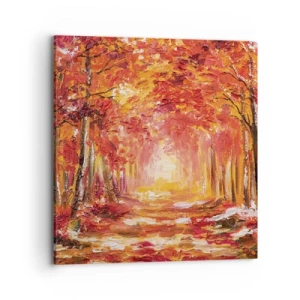 Quadro em tela - Floresta de cobre - 70x70 cm