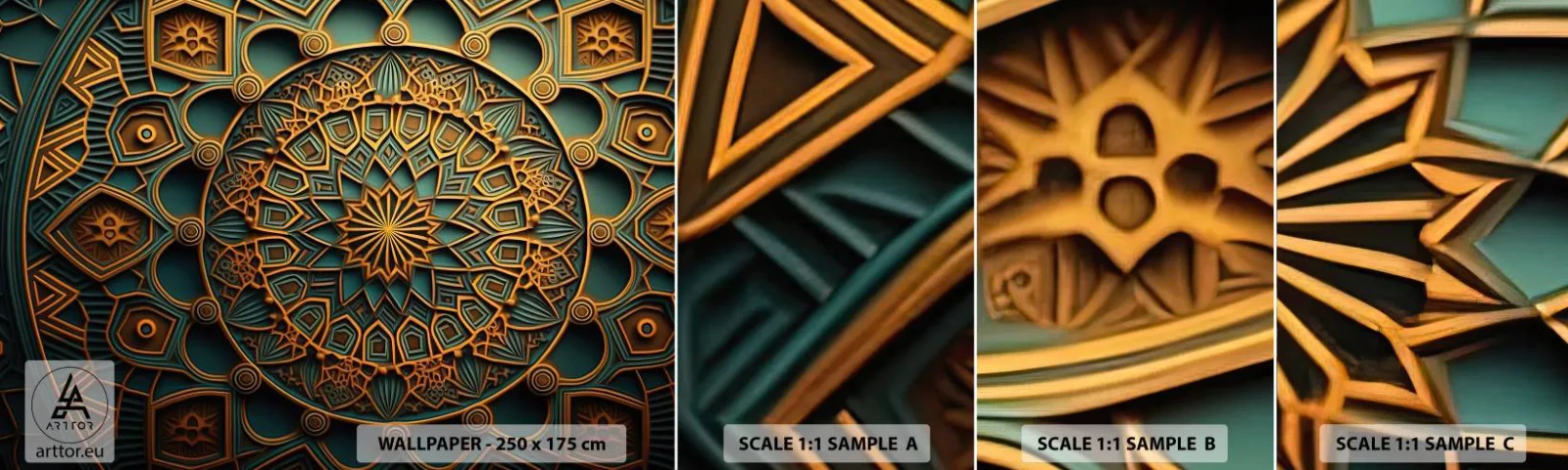 Amostra de Papel de Parede Standard Eco - Em uma atmosfera árabe - Mosaico, árabe, Decorações - 100x30 cm