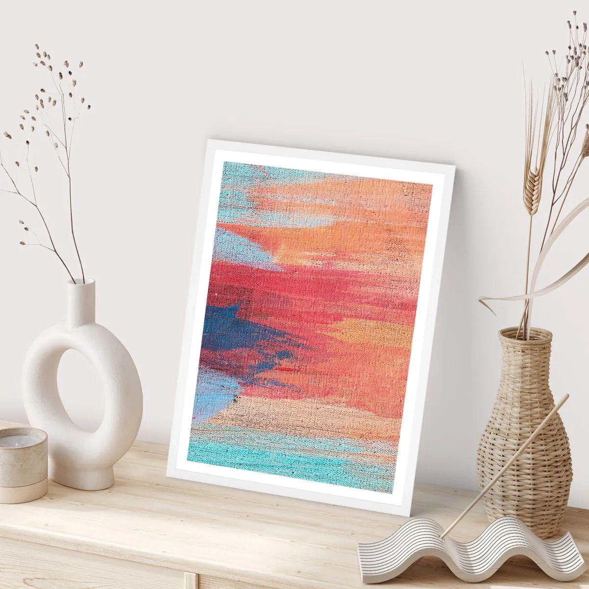 Pôster em moldura branca - Flutuar pelo arco-íris - 30x40 cm