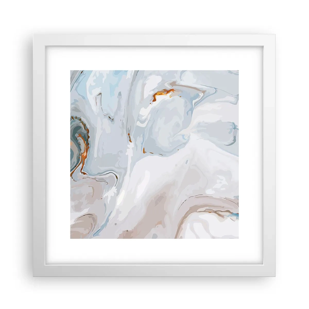 Pôster em moldura branca - Branco elevado - 30x30 cm