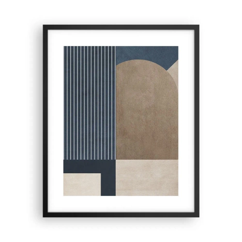 Pôster com moldura preta - Uma composição de simplicidade e redondeza - 40x50 cm