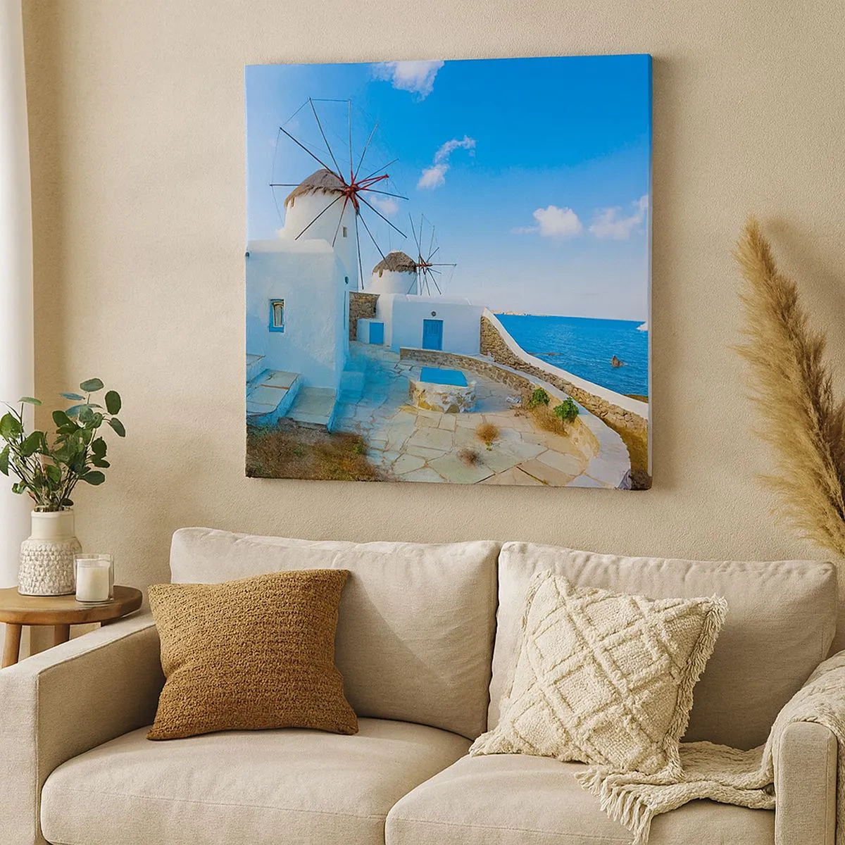 Quadro em tela - Vento azul do mar - 30x30 cm