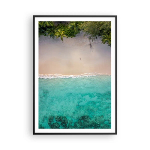 Pôster com moldura preta - Praia do paraíso - 70x100 cm