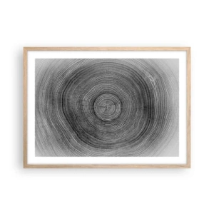 Pôster com moldura de carvalho claro - Sinal dos tempos - 70x50 cm