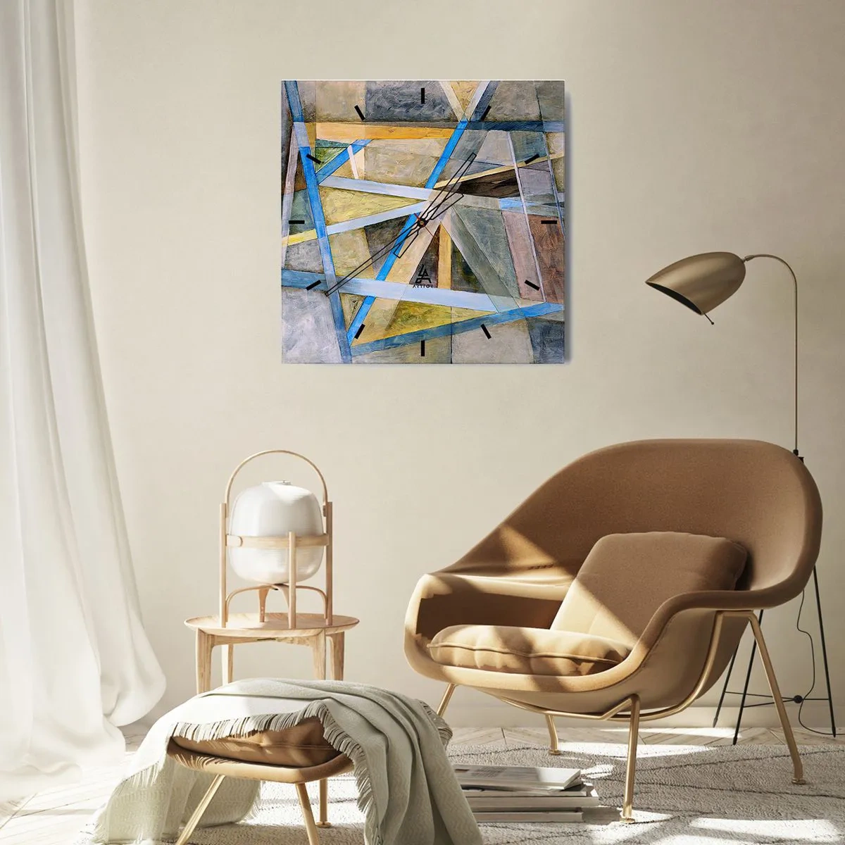 Relógio de parede - Relógio em vidro - Em linha reta ou na diagonal? - 30x30 cm