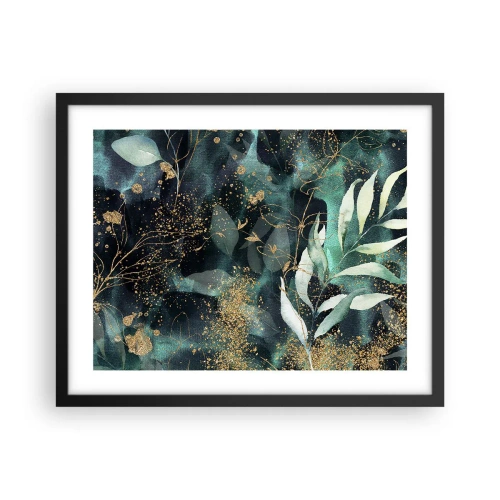 Pôster com moldura preta - Jardim Mágico - 50x40 cm