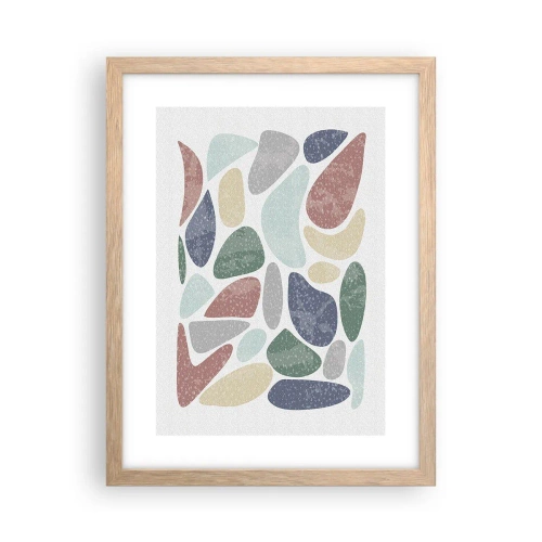 Pôster com moldura de carvalho claro - Um mosaico de cores em pó - 30x40 cm