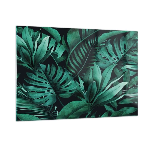 Quadro em vidro - A profundidade da vegetação tropical - 120x80 cm