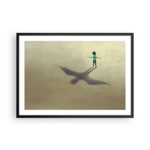 Pôster com moldura preta - Herói do futuro - 70x50 cm