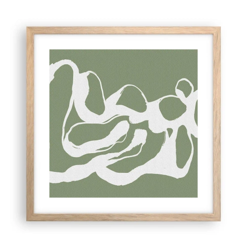 Pôster com moldura de carvalho claro - A chamada do espaço - 40x40 cm