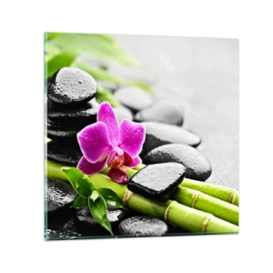 Quadro em vidro - Calmo equilíbrio - 40x40 cm