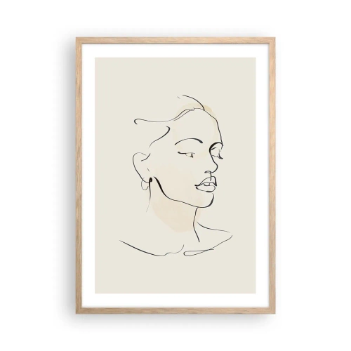 Pôster com moldura de carvalho claro - Uma certa linha - 50x70 cm