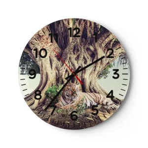 Relógio de parede - Relógio em vidro - Vista do livro de Gênesis - 30x30 cm