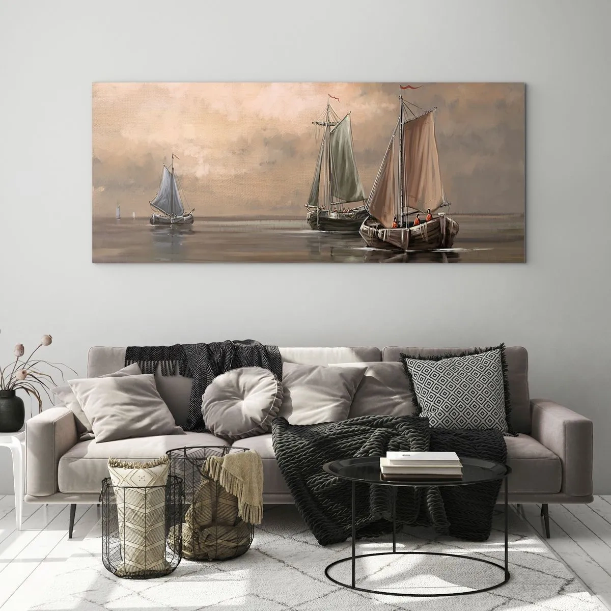 Quadro em vidro - Regresso dos marinheiros - 100x40 cm