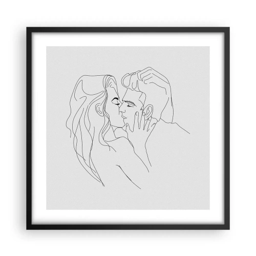 Pôster com moldura preta - Com a mesma linha - 50x50 cm