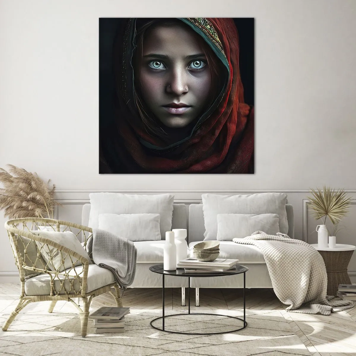 Quadro em vidro - Princesa oriental - 40x40 cm