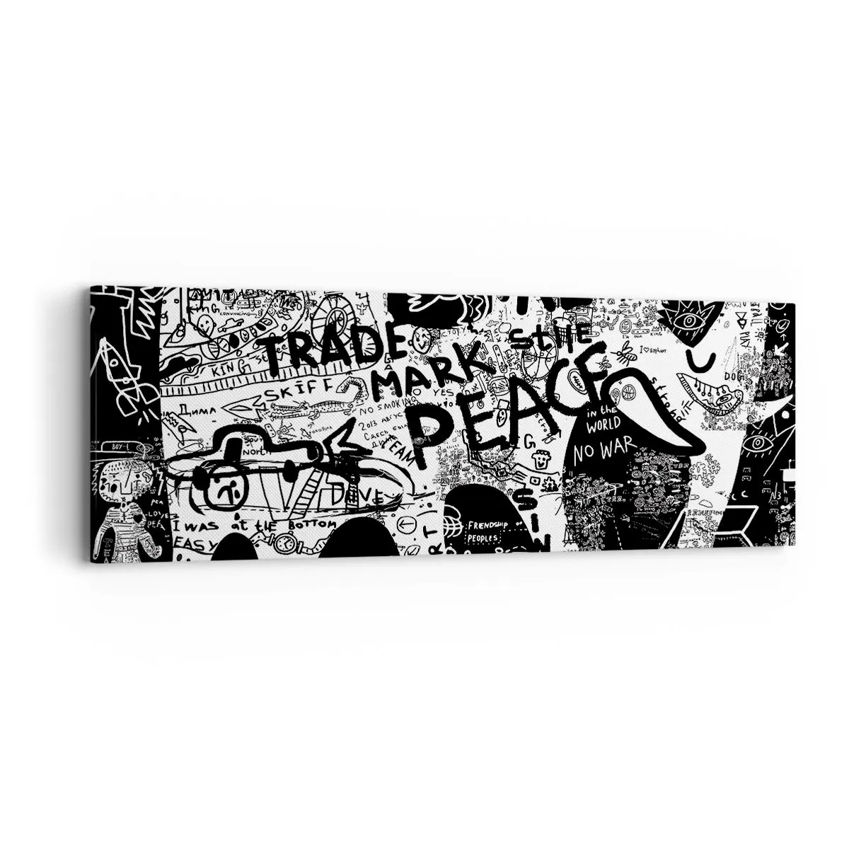 Quadro em tela - O rico mundo das ruas - 90x30 cm