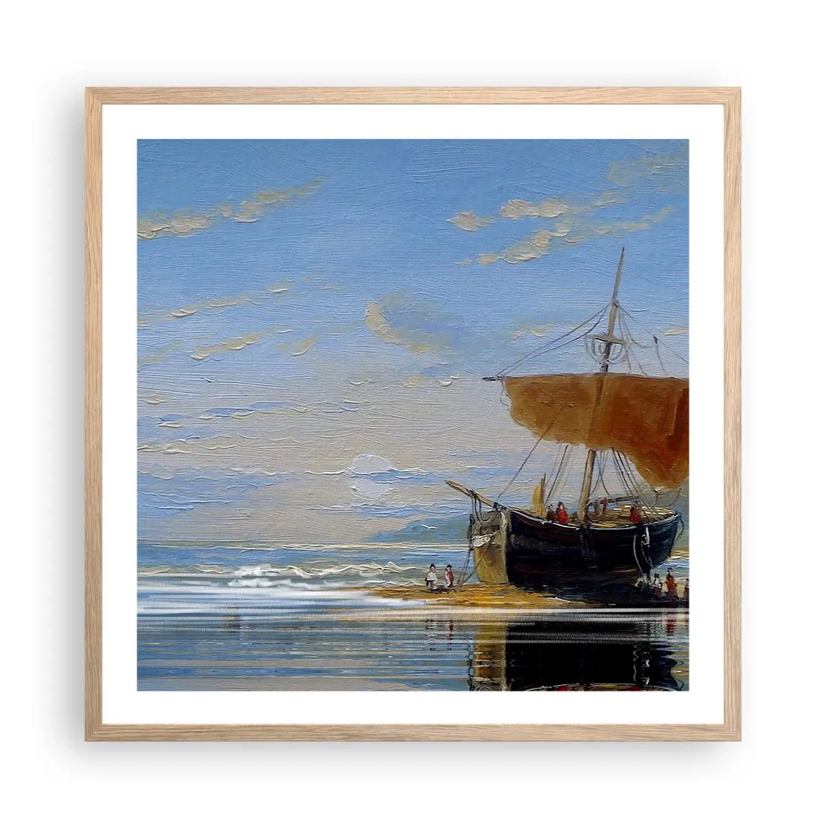 Pôster com moldura de carvalho claro - Água, terra, ar - 60x60 cm