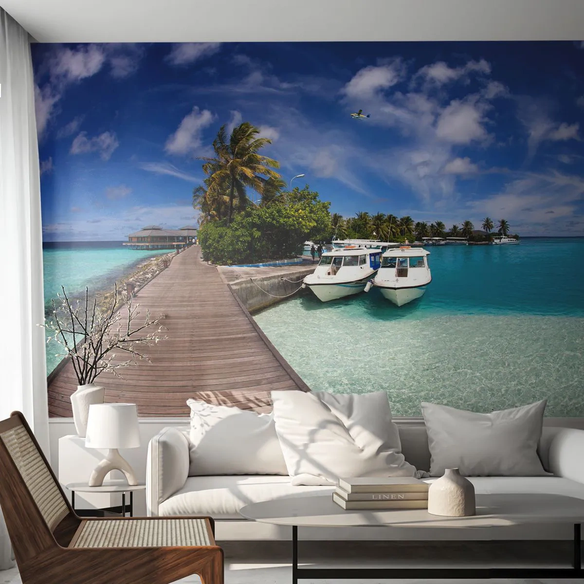 Papel de Parede Premium Sand - No entanto, o paraíso existe - Paisagem, Paraíso, Mar - 400x280 cm