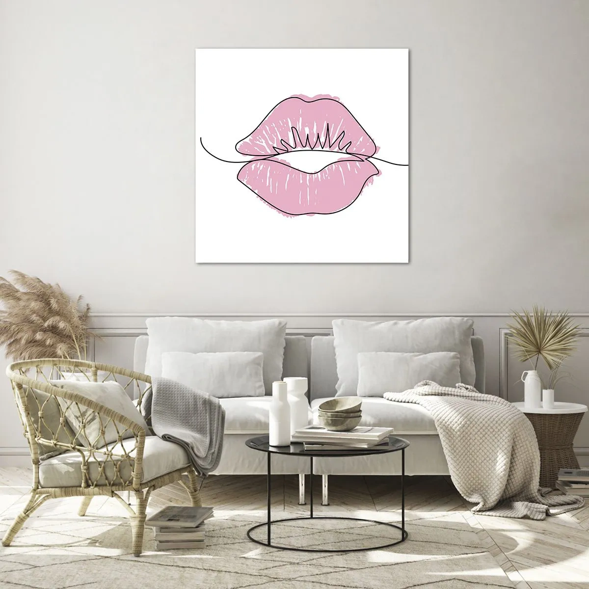 Quadro em vidro - Pronto para beijar? - 60x60 cm