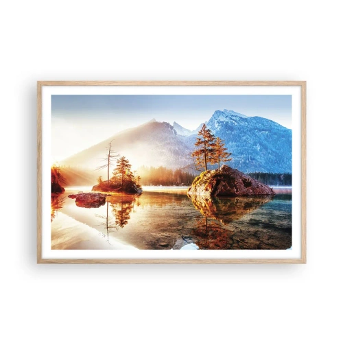 Pôster com moldura de carvalho claro - A natureza sob uma nova luz - 91x61 cm
