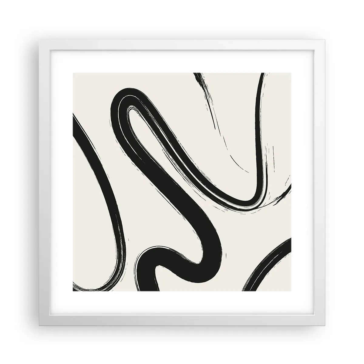 Pôster em moldura branca - Capricho preto e branco - 40x40 cm