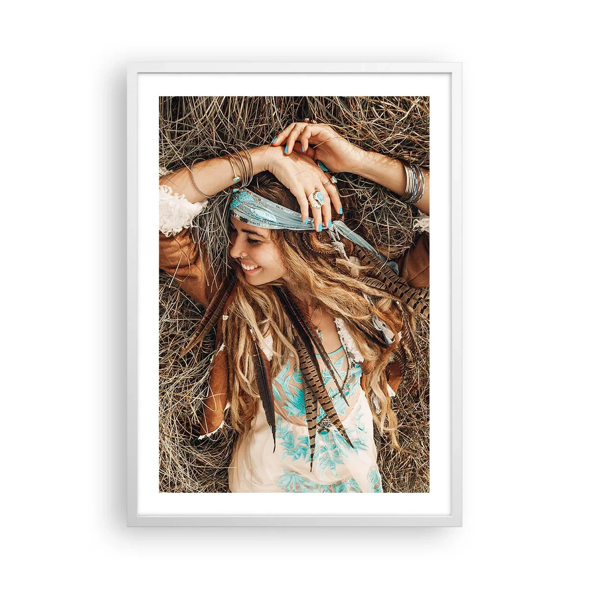 Pôster em moldura branca - A caminho do verão do amor - 50x70 cm