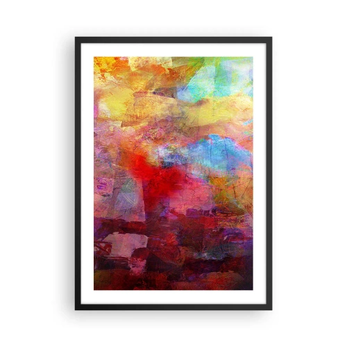 Pôster com moldura preta - Composições abstratas cheias de cores e dinâmicas - 50x70cm - Olhe para dentro do arco-íris - Decoração de parede moderna para a sala de estar e quarto ARTTOR