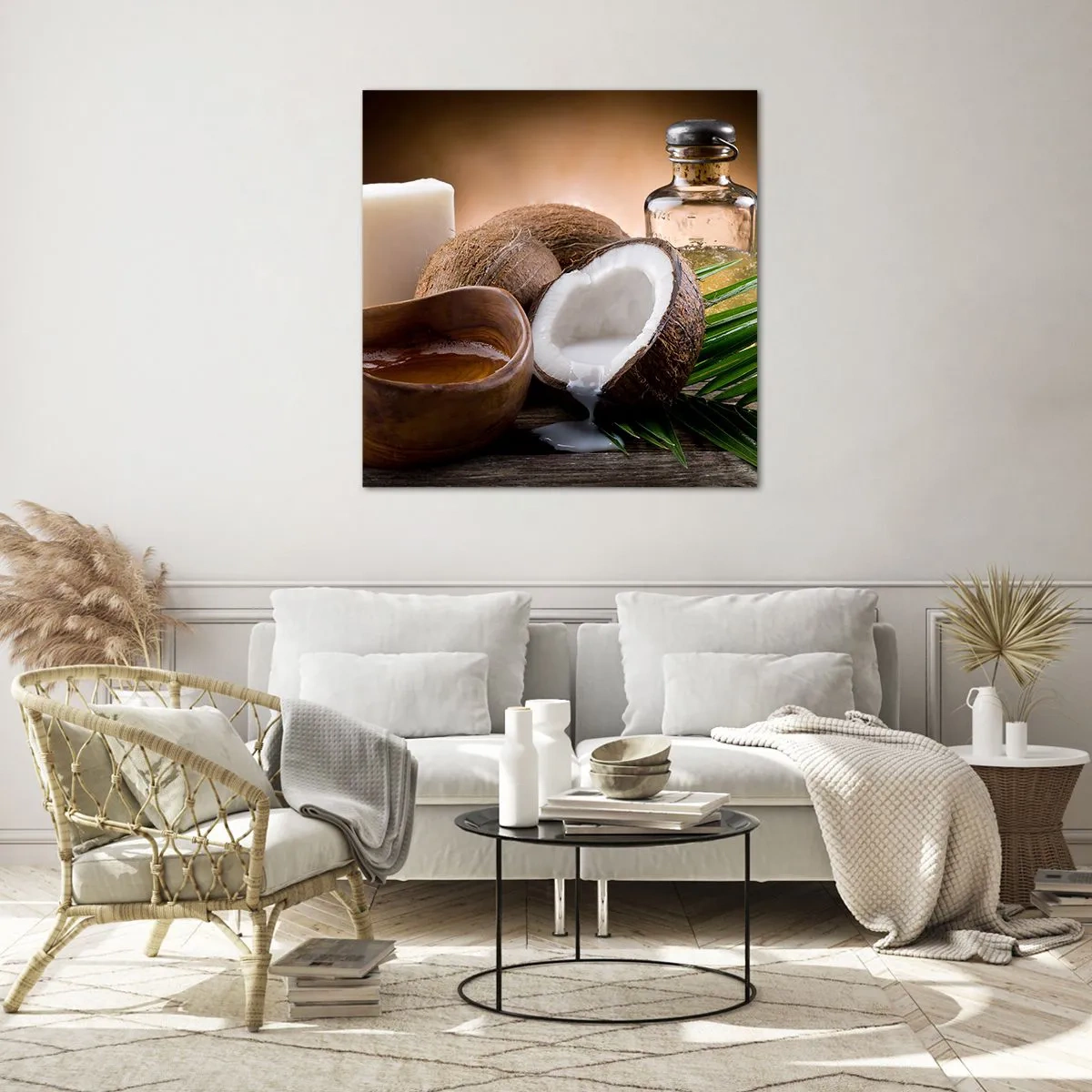 Quadro em vidro - Saúde das ilhas tropicais - 60x60 cm