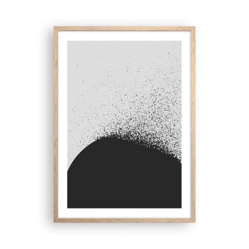 Pôster com moldura de carvalho claro - Movimento das moléculas - 50x70 cm