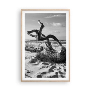 Pôster com moldura de carvalho claro - Escultura do mar - 61x91 cm
