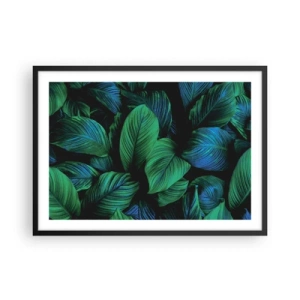 Pôster com moldura preta - Na multidão verde - 70x50 cm