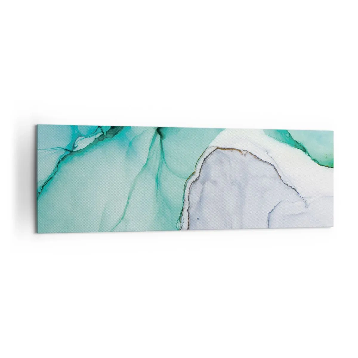 Quadro em tela - Estudo em turquesa - 160x50 cm