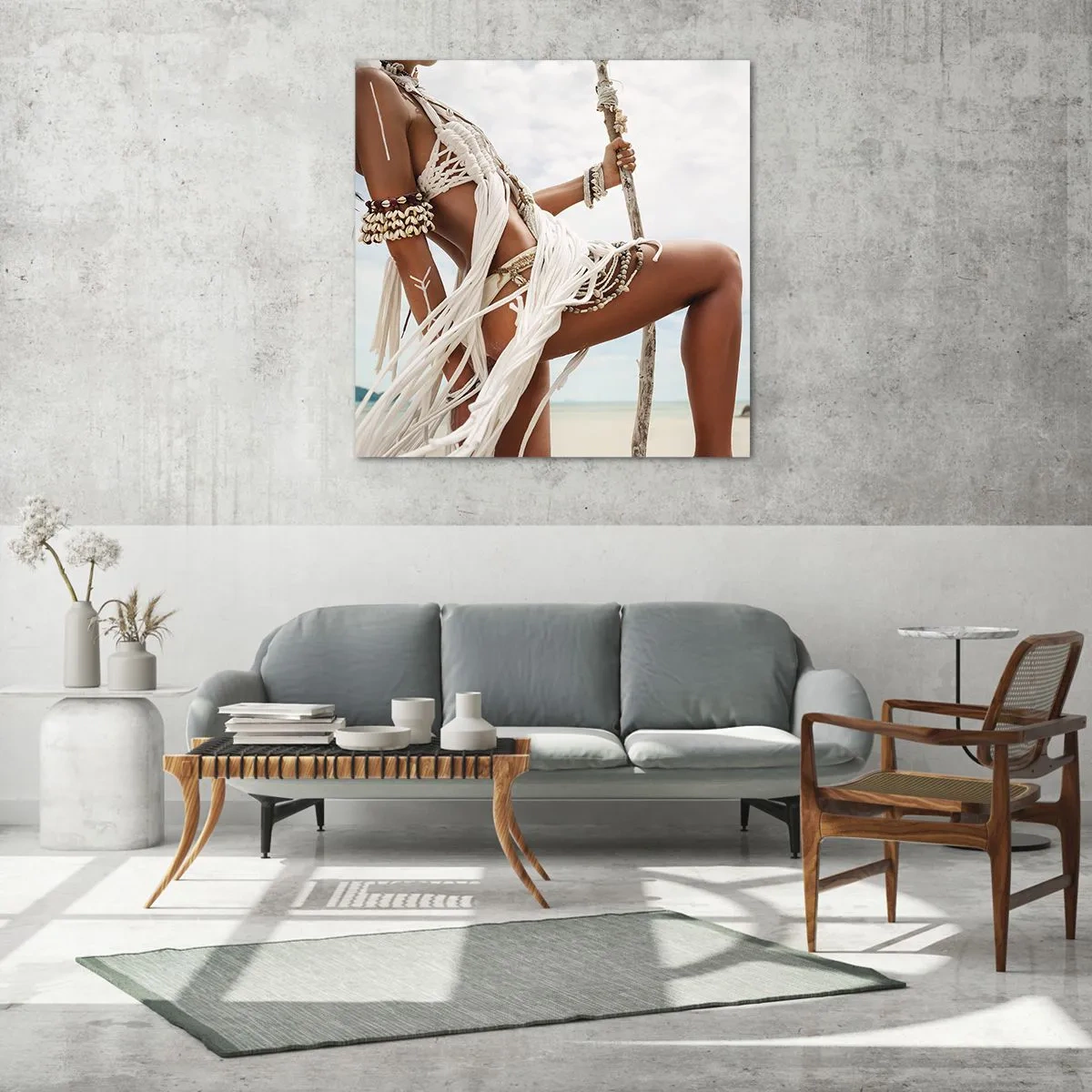 Quadro em vidro - Sacerdotisa do Sol - 30x30 cm