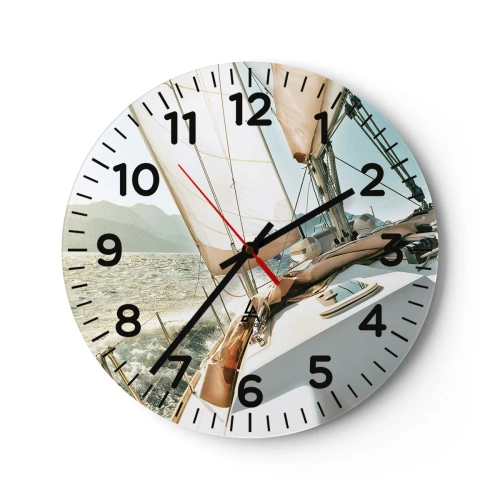 Relógio de parede - Relógio em vidro - Sob a vela - 30x30 cm