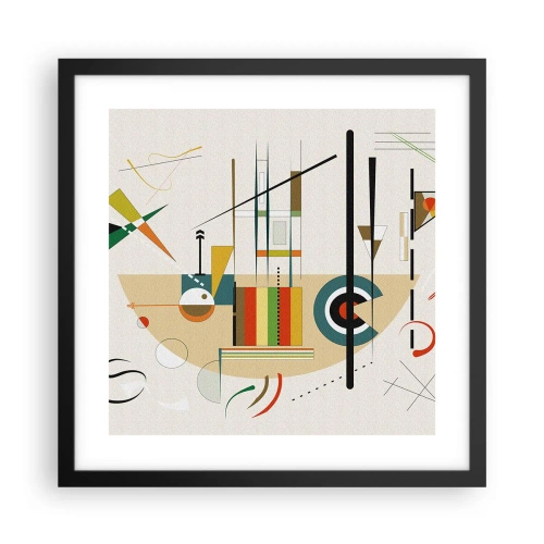 Pôster com moldura preta - E o mundo ri - 40x40 cm