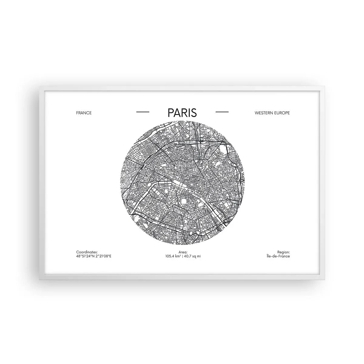 Pôster em moldura branca - Anatomia de Paris - 91x61 cm