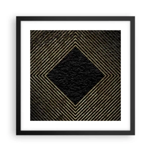 Pôster com moldura preta - Geometria em estilo glamoroso - 40x40 cm