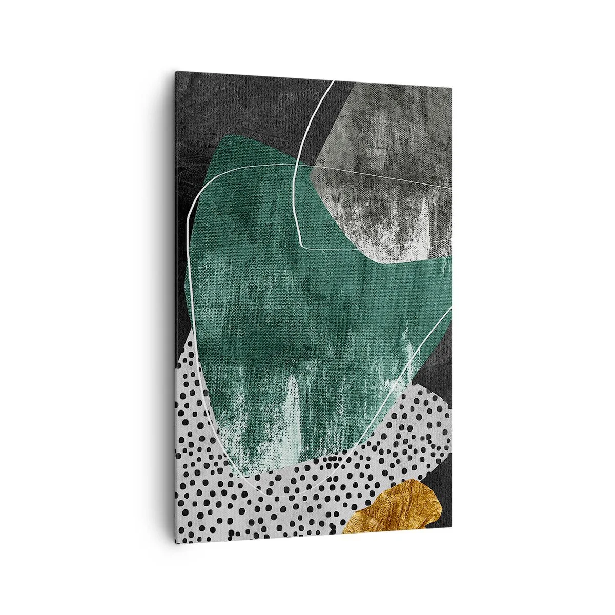 Quadro em tela - Abstração colorida com folha de ouro - 80x120 cm