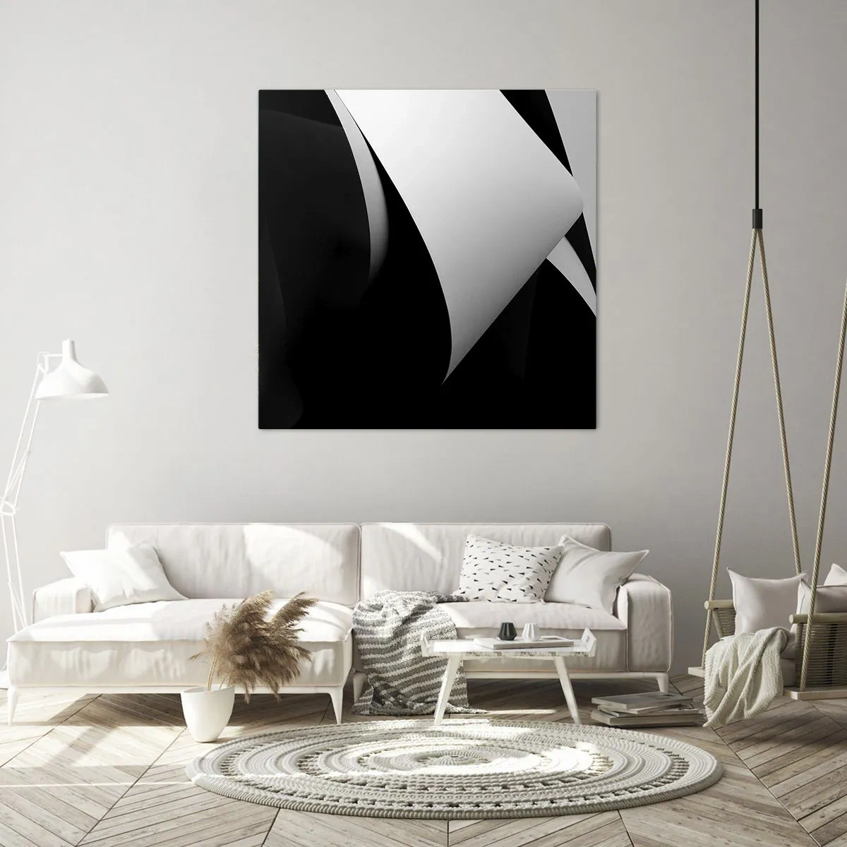 Quadro em tela - Planos de luz das profundezas da sombra - 40x40 cm