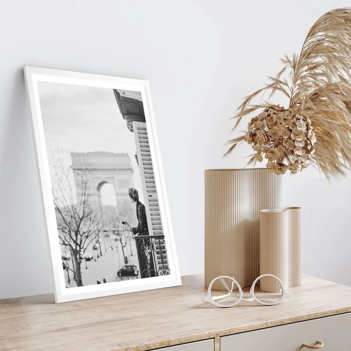 Pôster em moldura branca - Quarto com vista - 50x70 cm