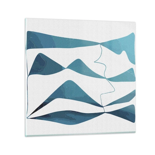 Quadro em vidro - Abstração: composto turquesa - 30x30 cm