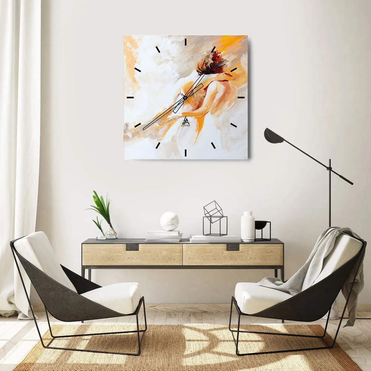 Relógio de parede - Relógio em vidro - No céu da proximidade - 30x30 cm