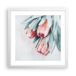 Pôster em moldura branca - Envergonhadas da sua própria beleza - 40x40 cm