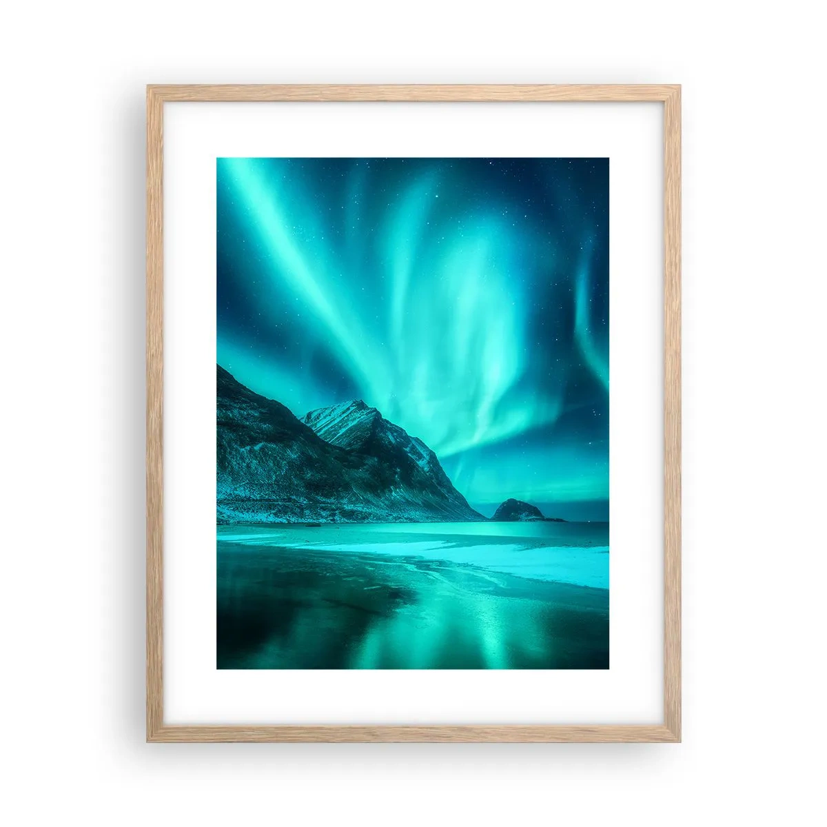 Pôster com moldura de carvalho claro - Maravilhas do Norte - 40x50 cm