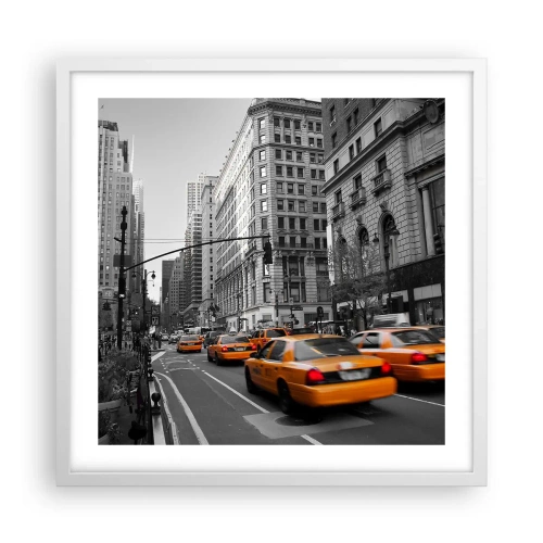 Pôster em moldura branca - Sol da cidade grande - 50x50 cm