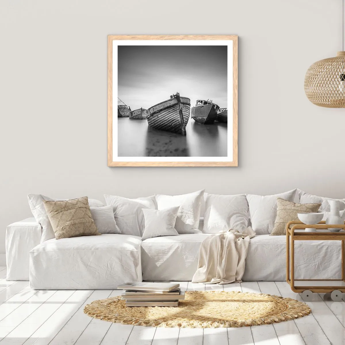 Pôster com moldura de carvalho claro - Apenas lembranças... - 50x50 cm